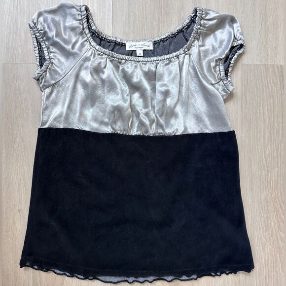 Other - Luna Luna Copenhagen Velvet Satin Top, Black and Silver, Soze 12